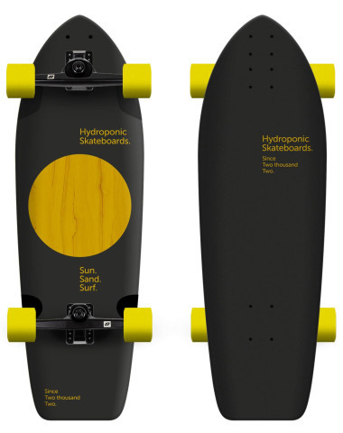 Surfskate Hydroponic SQUARE 31,5" Lunar Black/Yellow